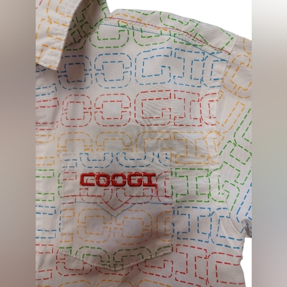 COOGI Kids EUC Colorful Geometric Button Down Shirt 4T - Picture 3 of 5